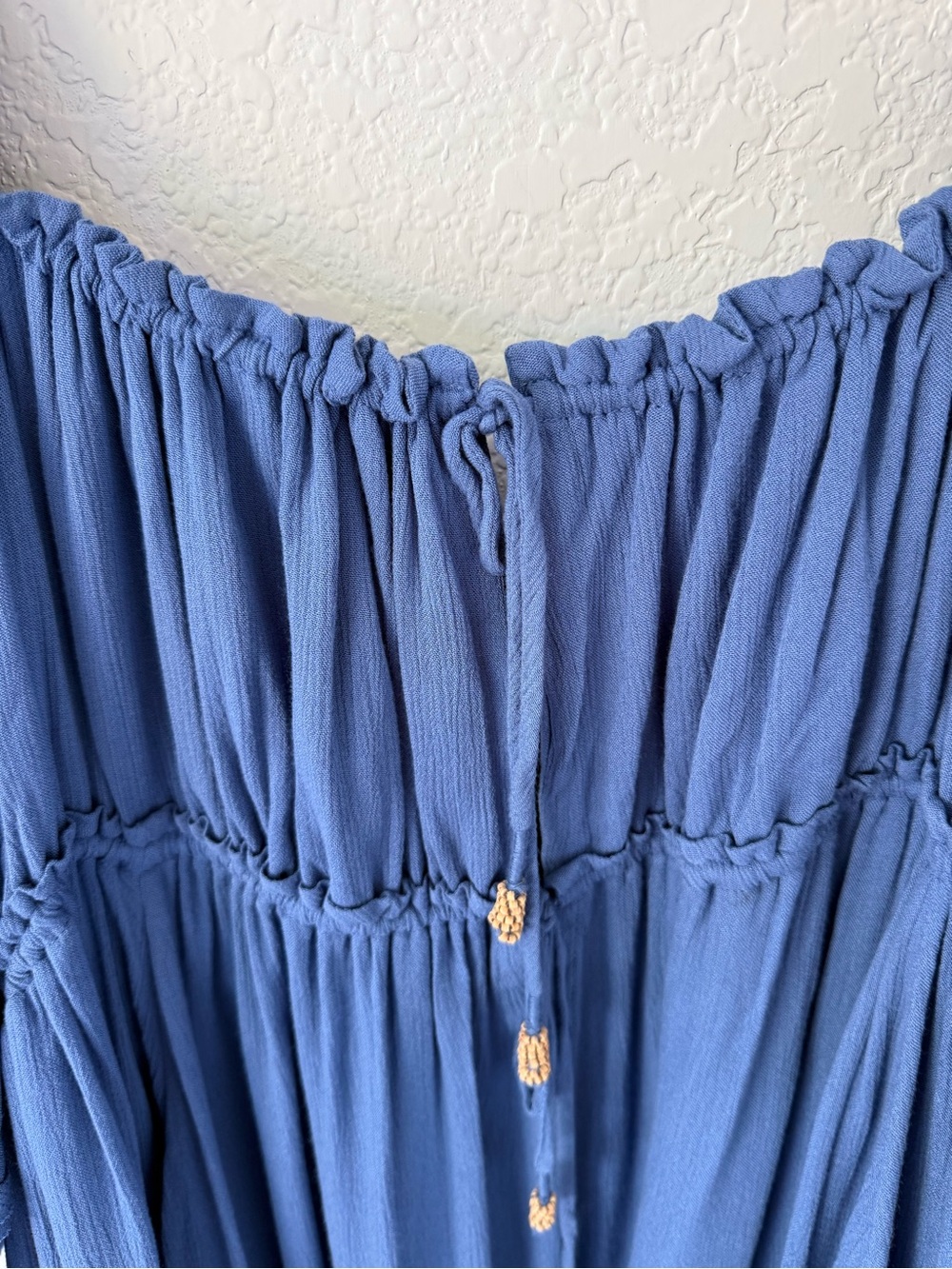 Free People blue boho tiered flowy peasant dress XL - Picture 4 of 13